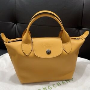 Longchamp Mustard Yellow Mini Tote